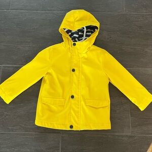 Joe Fresh Bright Yellow Hooded Raincoat with Striped Lining